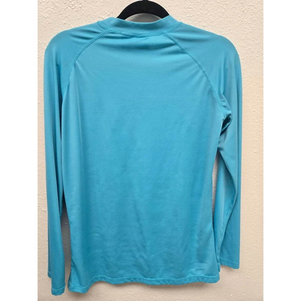Kanu Surf Rash Guard Swim Shirt Mens‎ Large Turquoise Blue Graphic Long Sleeve